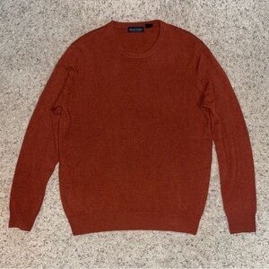 MENS 100% VIRGIN CASHMERE NEIMAN MARCUS SWEATER / BURNT ORANGE / SIZE LARGE